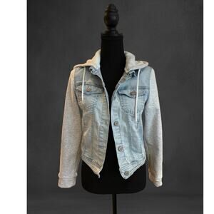 Wallflower Denim, Dreamer Fit Jean/Jersey Hooded Jacket, Size Med., EUC